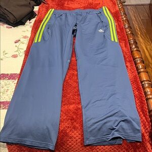 Adidas Men's Joggers in Blue with Neon Yellow Accents